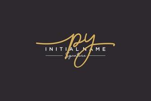 Initial PY signature logo template vector. Hand drawn Calligraphy lettering Vector illustration.