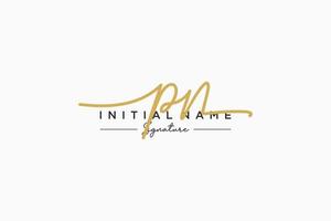 Initial PN signature logo template vector. Hand drawn Calligraphy lettering Vector illustration.