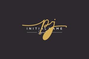 Initial PJ signature logo template vector. Hand drawn Calligraphy lettering Vector illustration.