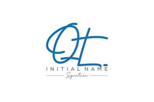 Initial QT signature logo template vector. Hand drawn Calligraphy lettering Vector illustration.