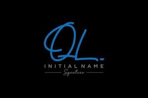 Initial OL signature logo template vector. Hand drawn Calligraphy lettering Vector illustration.