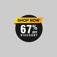 67 discount, Sales Vector badges for Labels, , Stickers, Banners, Tags, Web Stickers, New offer. Discount origami sign banner.