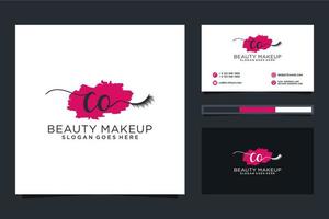 Initial CO Feminine logo collections and business card templat Premium Vector