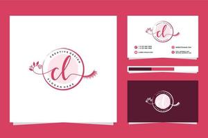 Initial CL Feminine logo collections and business card templat Premium Vector