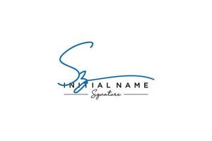 Initial SZ signature logo template vector. Hand drawn Calligraphy lettering Vector illustration.