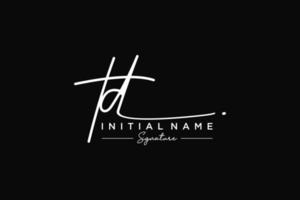 Initial TD signature logo template vector. Hand drawn Calligraphy lettering Vector illustration.