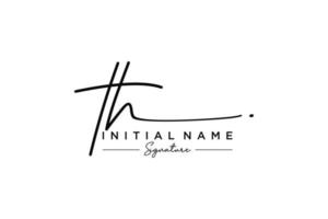 Initial TH signature logo template vector. Hand drawn Calligraphy lettering Vector illustration.
