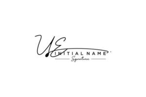 Initial UE signature logo template vector. Hand drawn Calligraphy lettering Vector illustration.