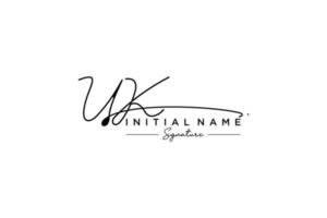 Initial UK signature logo template vector. Hand drawn Calligraphy lettering Vector illustration.