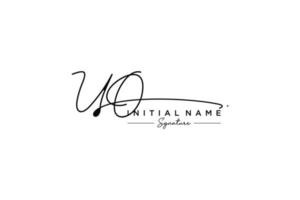 Initial UO signature logo template vector. Hand drawn Calligraphy lettering Vector illustration.