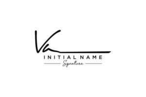 Initial VA signature logo template vector. Hand drawn Calligraphy lettering Vector illustration.