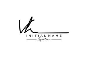 Initial VH signature logo template vector. Hand drawn Calligraphy lettering Vector illustration.