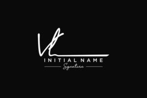 Initial VL signature logo template vector. Hand drawn Calligraphy lettering Vector illustration.