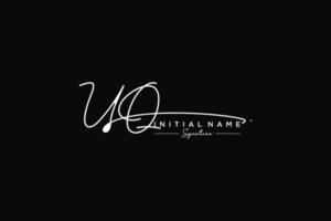 vector de plantilla de logotipo de firma uq inicial. ilustración de vector de letras de caligrafía dibujada a mano.