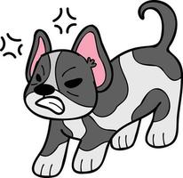 Hand Drawn French bulldog illustration in doodle style vector