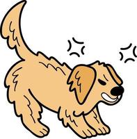 Hand Drawn angry Golden retriever Dog illustration in doodle style vector