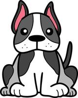 Hand Drawn French bulldog sitting waiting for owner illustration in doodle style vector