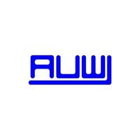 diseño creativo del logotipo de la letra auw con gráfico vectorial, logotipo simple y moderno de auw. vector