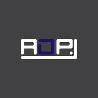 diseño creativo del logotipo de la letra adp con gráfico vectorial, logotipo adp simple y moderno. vector