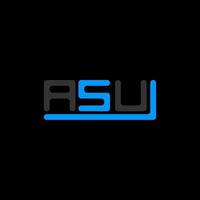 ASU letter logo creative design with vector graphic, ASU simple and modern logo.