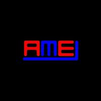 diseño creativo del logotipo de la letra ame con gráfico vectorial, logotipo simple y moderno de ame. vector