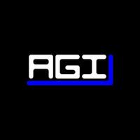 diseño creativo del logotipo de la letra agi con gráfico vectorial, logotipo simple y moderno de agi. vector