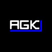 diseño creativo del logotipo de la letra agk con gráfico vectorial, logotipo agk simple y moderno. vector