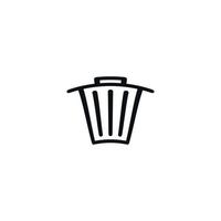 Trash icon. Simple style recycle poster background symbol. Delete button. Trash brand logo design element. Trash t-shirt printing. Vector for sticker.