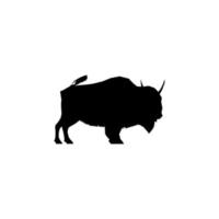 Bison icon. Simple style meat restaurant big sale poster background symbol. Bison brand logo design element. Bison t-shirt printing. Vector for sticker.