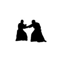 icono de acción de aikido. símbolo de fondo de cartel de lecciones de aikido de estilo simple. elemento de diseño del logo de la marca aikido. impresión de camisetas de acción de aikido. vector para pegatina.