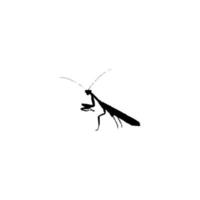 icono de mantis. símbolo de fondo de póster de ciencia de insectos de estilo simple. elemento de diseño del logotipo de la marca mantis. impresión de camisetas de mantis. vector para pegatina.