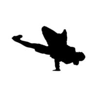 Break dancer icon. Simple style break dance lessons course big sale poster background symbol. Break dancer brand logo design element. Break dancer t-shirt printing. Vector for sticker.