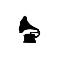 icono de gramófono. símbolo de fondo de cartel de festival de música retro de estilo simple. elemento de diseño del logo de la marca de gramófono. impresión de camisetas de gramófono. vector para pegatina.