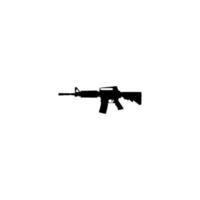 M4 assault riffle icon. Simple style no war poster background symbol. M4 assault riffle brand logo design element. M4 assault riffle t-shirt printing. vector for sticker.