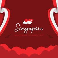 plantilla de diseño de banner del día de la independencia de singapur vector