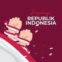 plantilla de diseño de banner del día de la independencia de indonesia vector