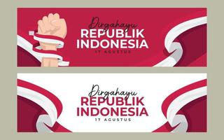 plantilla de diseño de banner del día de la independencia de indonesia vector