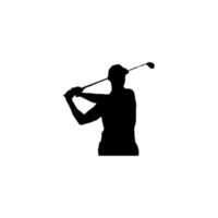 Golf player icon. Simple style golf tournament poster background symbol. Golf player brand logo design element. Golf player t-shirt printing. vector for sticker.