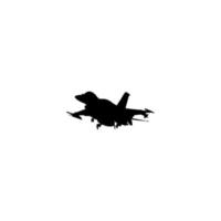 Jet fighter icon. Simple style no war poster background symbol. Jet fighter brand logo design element. Jet fighter t-shirt printing. Vector for sticker.