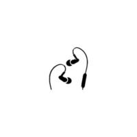 icono de auricular. símbolo de fondo de cartel de festival de música de estilo simple. elemento de diseño del logotipo de la marca de auriculares. impresión de camisetas con auriculares. vector para pegatina.