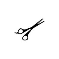 Scissors icon. Simple style barber shop poster background symbol. Scissors brand logo design element. Scissors t-shirt printing. vector for sticker.