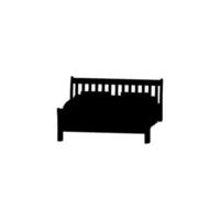 Bed icon. Simple style furniture company big sale poster background symbol. Bed brand logo design element. Bed t-shirt printing. Vector for sticker.