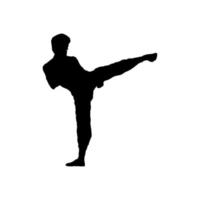 icono de jugador de karate. símbolo de fondo del cartel del curso de lecciones de karate de estilo simple. elemento de diseño del logo de la marca de karate. Impresión de camiseta de jugador de karate. vector para pegatina.