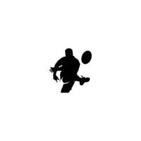 icono de rugby de hombre móvil. símbolo de fondo de cartel de torneo de rugby de hombre de estilo simple. elemento de diseño del logo de la marca de rugby de hombre. impresión de camiseta de rugby de hombre. vector para pegatina.
