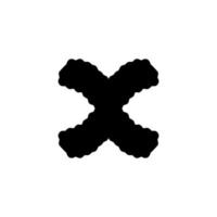 X icon icon. Simple style big sale poster background symbol. Remove button. X brand logo design element. X t-shirt printing. Vector for sticker.