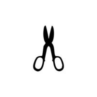 Scissors icon. Simple style barber shop poster background symbol. Scissors brand logo design element. Scissors t-shirt printing. vector for sticker.