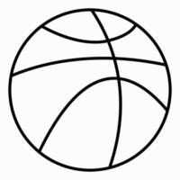 estilo de línea simple de elemento de pelota de baloncesto clásico vector