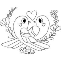 Pair of birds in love vector