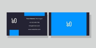 business card design with blue accents with modern design template vector