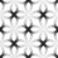 Floral geometric seamless pattern with dotted loop lines. Stylish ornamental monochrome background with flower petals vector